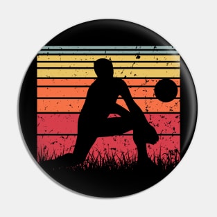 Travel back in time with beach volleyball - Retro Sunsets shirt featuring a player! Pin