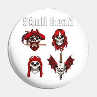 red skull head Pin