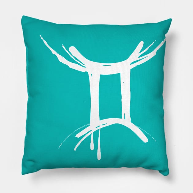 Gemini Zodiac Sign Pillow by Blind Man Studio