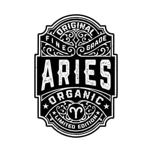 Aries Zodiac Sign Vintage Whiskey Label Funny Horoscope T-Shirt