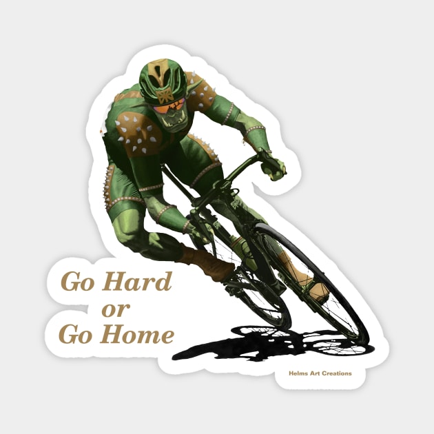 Warriors Road Race Bicycle Racing Magnet by Helms Art Creations