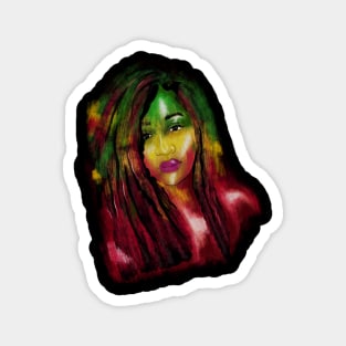 Rasta Woman, African Afro, Jamaica Magnet