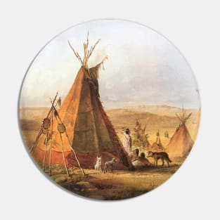 Teepees on the Plain by Karl Bodmer Pin