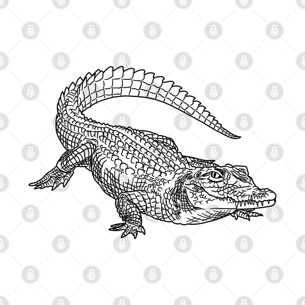 Crocodile Art Sketch Graphic Wild Animal Lover, Gift For Men, Women & Kids by Art Like Wow Designs