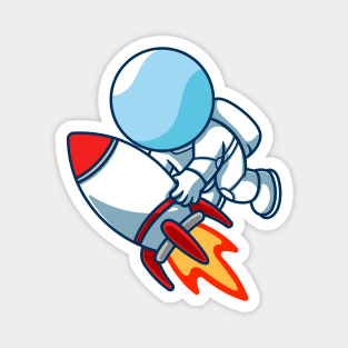 Astronaut Riding a Rocket Magnet