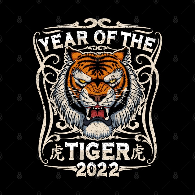 Vintage 2022 Year of the Tiger Chinese Zodiac Horoscope by RadStar