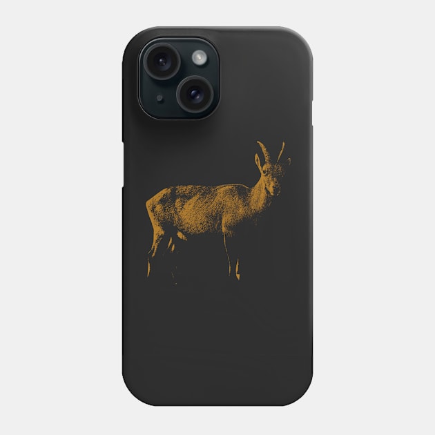 Alpine ibex Black and brownish golden Phone Case by TheCreatedLight