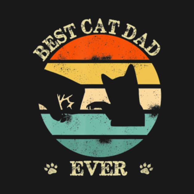 Best Cat Dad Ever Bump Fit Retro Vintage by StuSpenceart