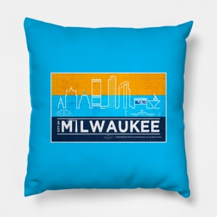 MKE Flag & City Skyline • Milwaukee, WI Pillow