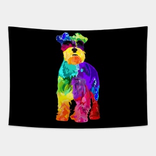 Dog Lover Gifts Mini Schnauzer Colorful Miniature Schnauzer Tapestry