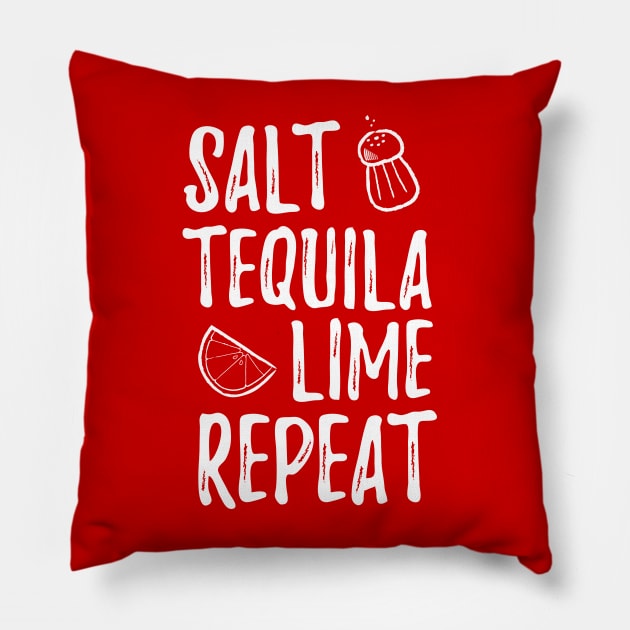 Salt. Tequila. Lime. Repeat Pillow by verde