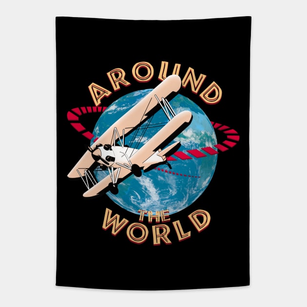 Flying Around the world Tapestry by TMBTM