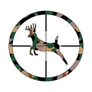 Hunter gifts, Hunting, Illustration, camouflage deer, scope T-Shirt