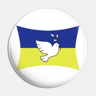 Peace dove with ukrainian flag Pin