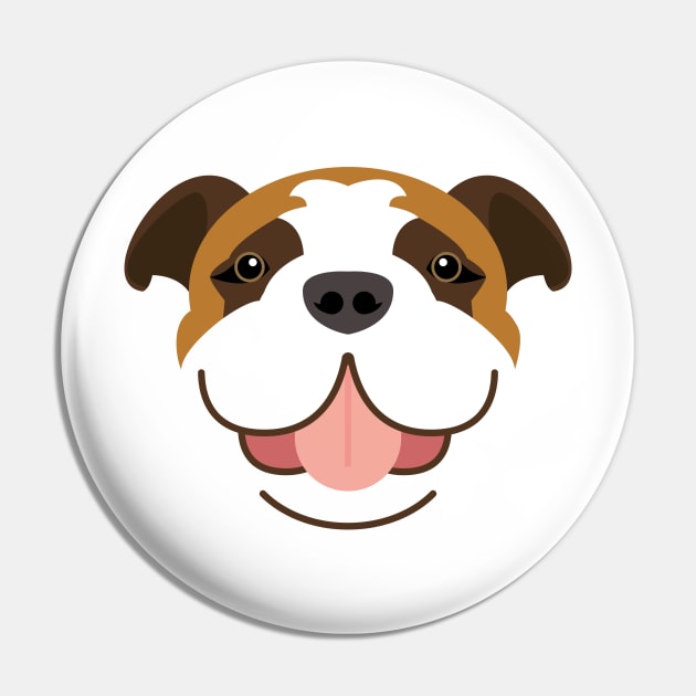 Bulldog dog face Pin by ShirtBricks