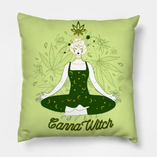 Green CannaWitch Pillow