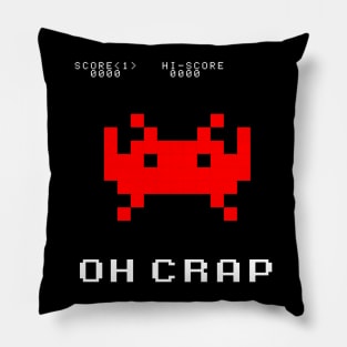 Space Invader Oh Crap design Pillow
