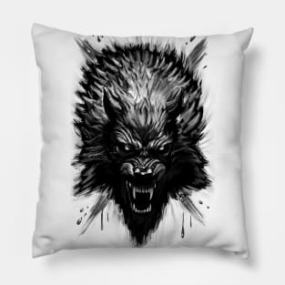 Mark of Beast monochrome Pillow