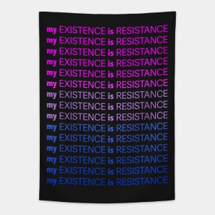 My Existence Is Resistance v1 Bi Pride Tapestry