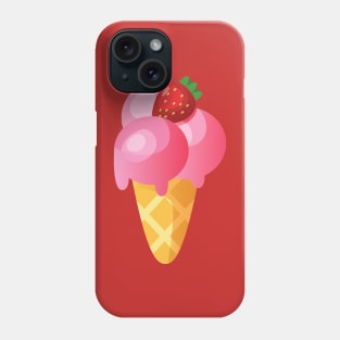 Ice Cream Cone with Strawberry Phone Case