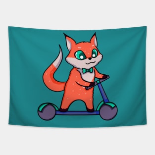 Fox On A Scooter Tapestry