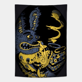 Psychedelic Rabbit (Oval/Apparel) Tapestry