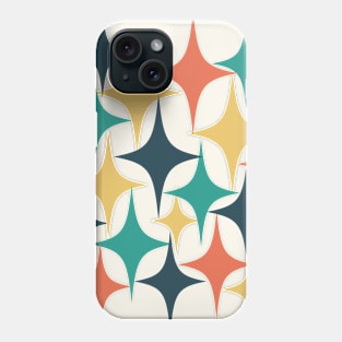 Mid Century Atomic Starburst Teal, Yellow, Orange Phone Case