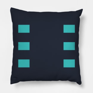 Simple Art | Six Cyan Rectangles Pillow