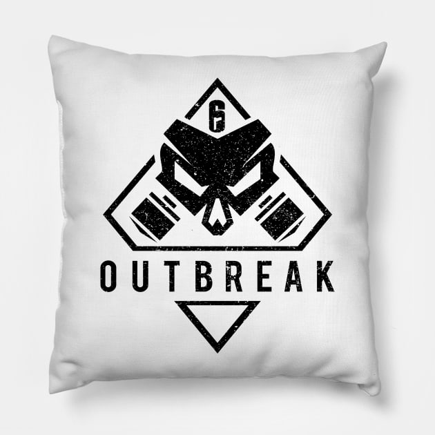 Outbreak (Black Gritty) Pillow by GTA