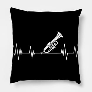 Trumpet heartbeat Trumpet and Clarinet lover trumpet beat Pillow