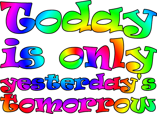 Today is only yesterday's tomorrow (rainbow) Kids T-Shirt by Ragetroll