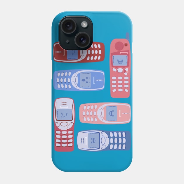 Retro Cellphones Phone Case by chobopop