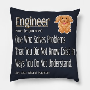 Funny Engineer Definition Awesome engineering Gift For Dog Lovers Pillow