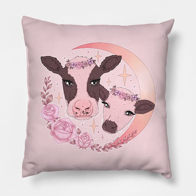 Magical Happy Cows Pillow by chiaraLBart