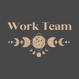 Work Team - Boho Colored Moon Phase Design T-Shirt