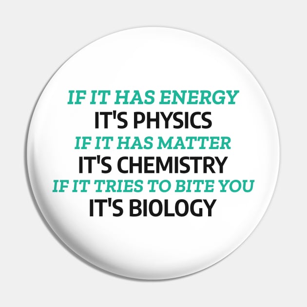 Fields of Science Pin by Chemis-Tees