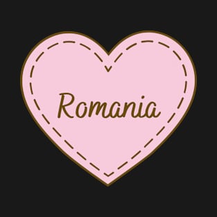 I Love Romania Simple Heart Design T-Shirt