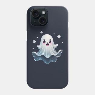 Cute ghost floating. Halloween ghost cartoon Phone Case