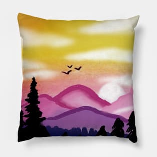 Pink Mountain Pillow