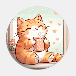 Coffee Cat Lover Gifts Pin