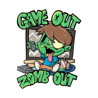 Video Game Playing Spooky Zombie Gamer kid T-Shirt