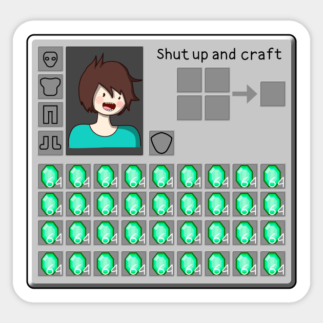 Craft Inventory Minecraft Sticker Teepublic