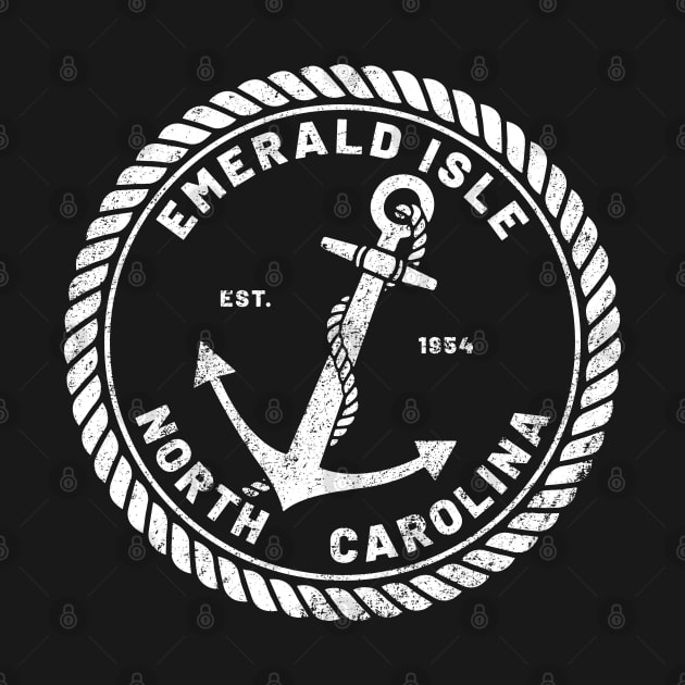 Vintage Anchor and Rope for Traveling to Emerald Isle, North Carolina by Contentarama