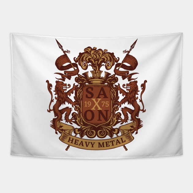 vintage saxon logo Tapestry by NexWave Store