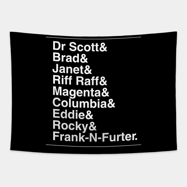 Rocky Horror Show Characters Tapestry by KidCrying