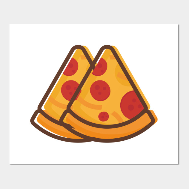 Two Pizza Vector Icon Tshirt Background Cartoon Cheese Clip Art