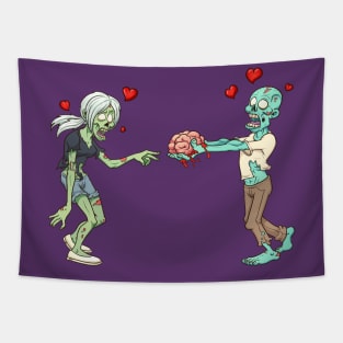 Zombie Couple Love Tapestry