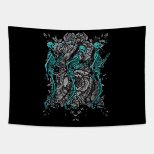 Three skeleton dancing Tapestry