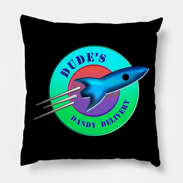 Dude's Dandy Delivery Service Pillow by vivachas