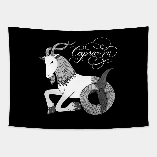 Capricorn Astrology Zodiac Tapestry by Gsallicat